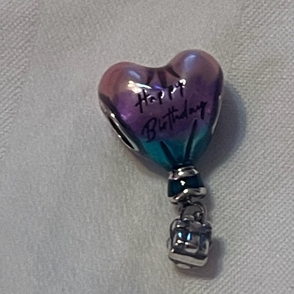 Pandora 925 Sterling Silver Happy Birthday Heart Balloon Charm with gift - Picture 8 of 12